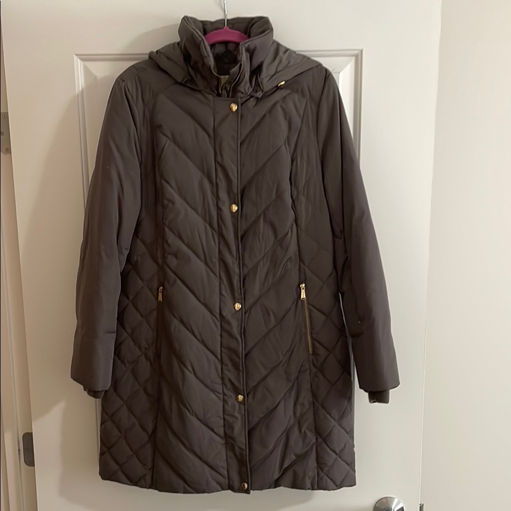 Michael Kors Quilted Taupe Coat